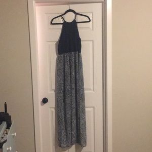 Navy dress with print